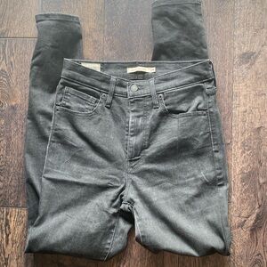 Levi’s mile high super skinny black jeans, size 28